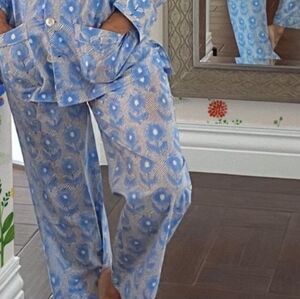 Carly Home Tilly Bloom Blue Floral Pajamas Pants